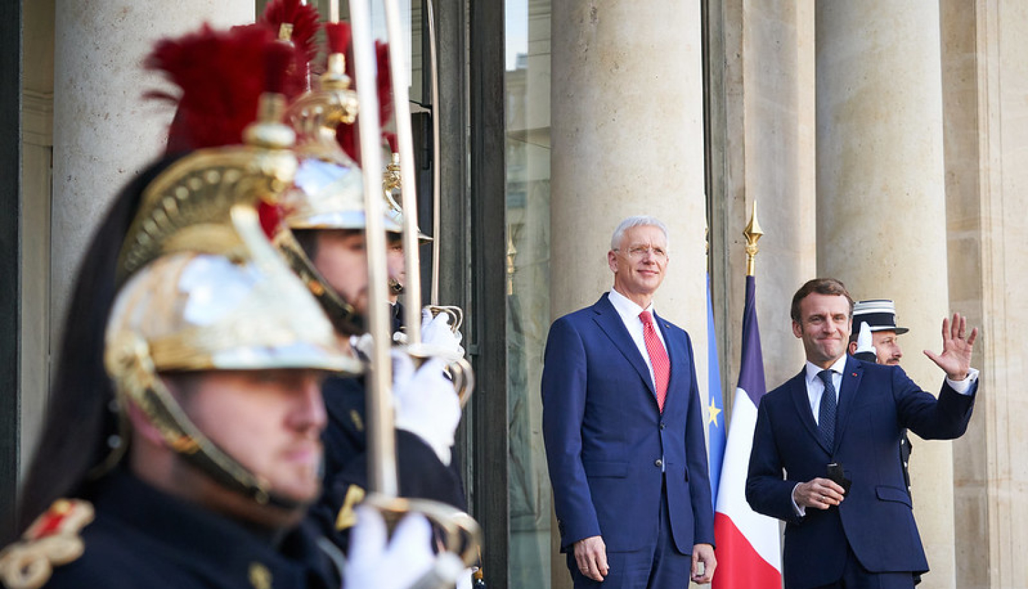 Ministru prezidents Krišjānis Kariņš tiekas ar Francijas prezidentu Emanuelu Makronu (Emmanuel Macron) 