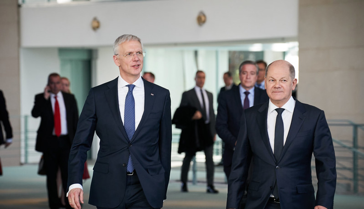 Krišjānis Kariņš un Olafs Šolcs