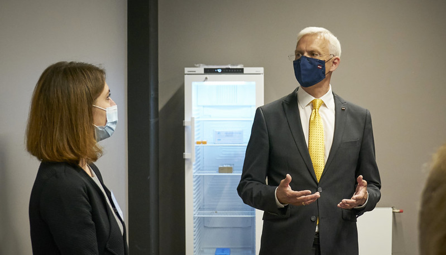 Krišjānis Kariņš vakcinācijas centrā