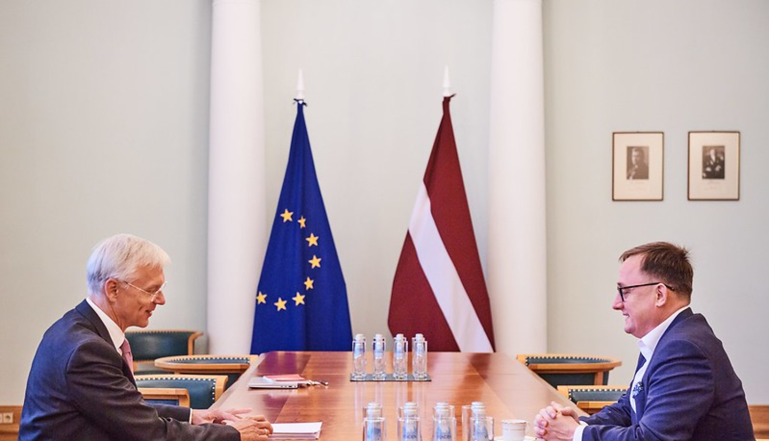 Foto: Ministru prezidents Krišjānis Kariņš un Latvijas Bankas prezidents Mārtiņš Kazāks
