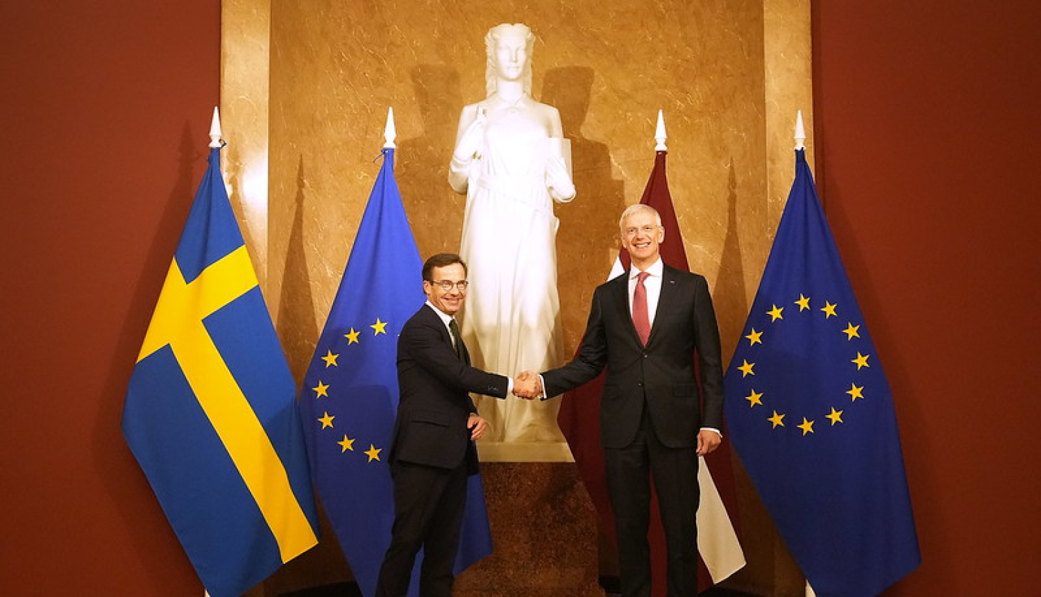 Ministru prezidents Krišjānis Kariņš un Zviedrijas premjerministrs Ulfs Kristersons