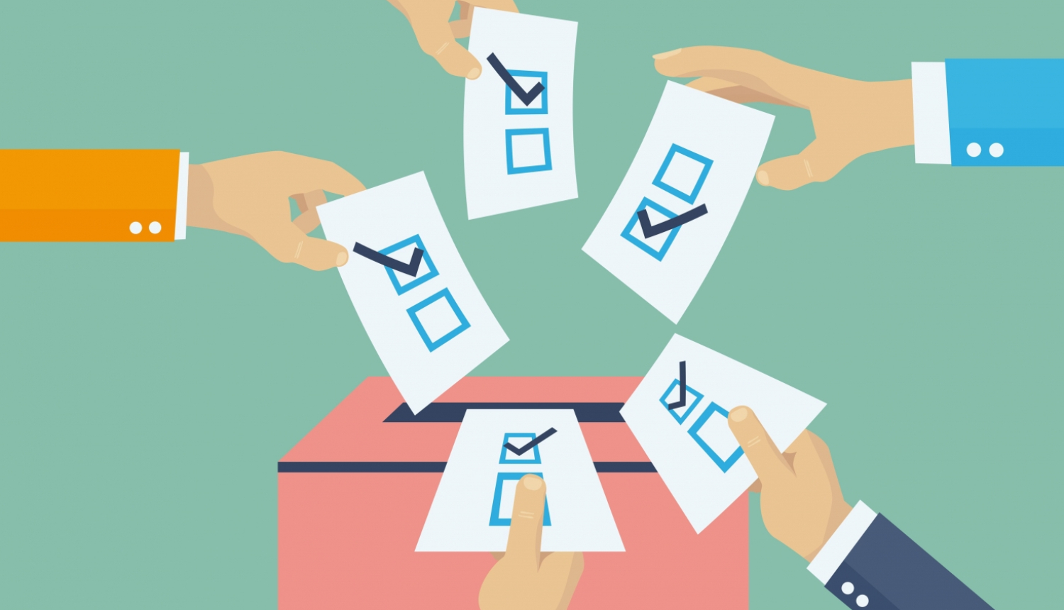 Kastē tiek liktas vēlēšanu zīmes