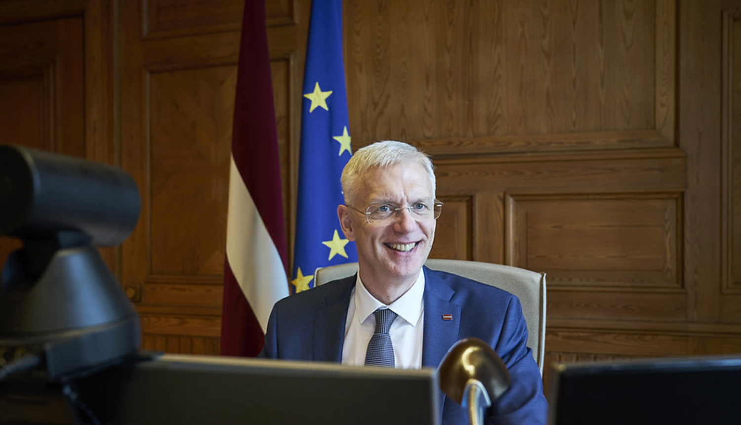 Krišjānis Kariņš piedalās sanāksmē (attālinātajā režīmā)