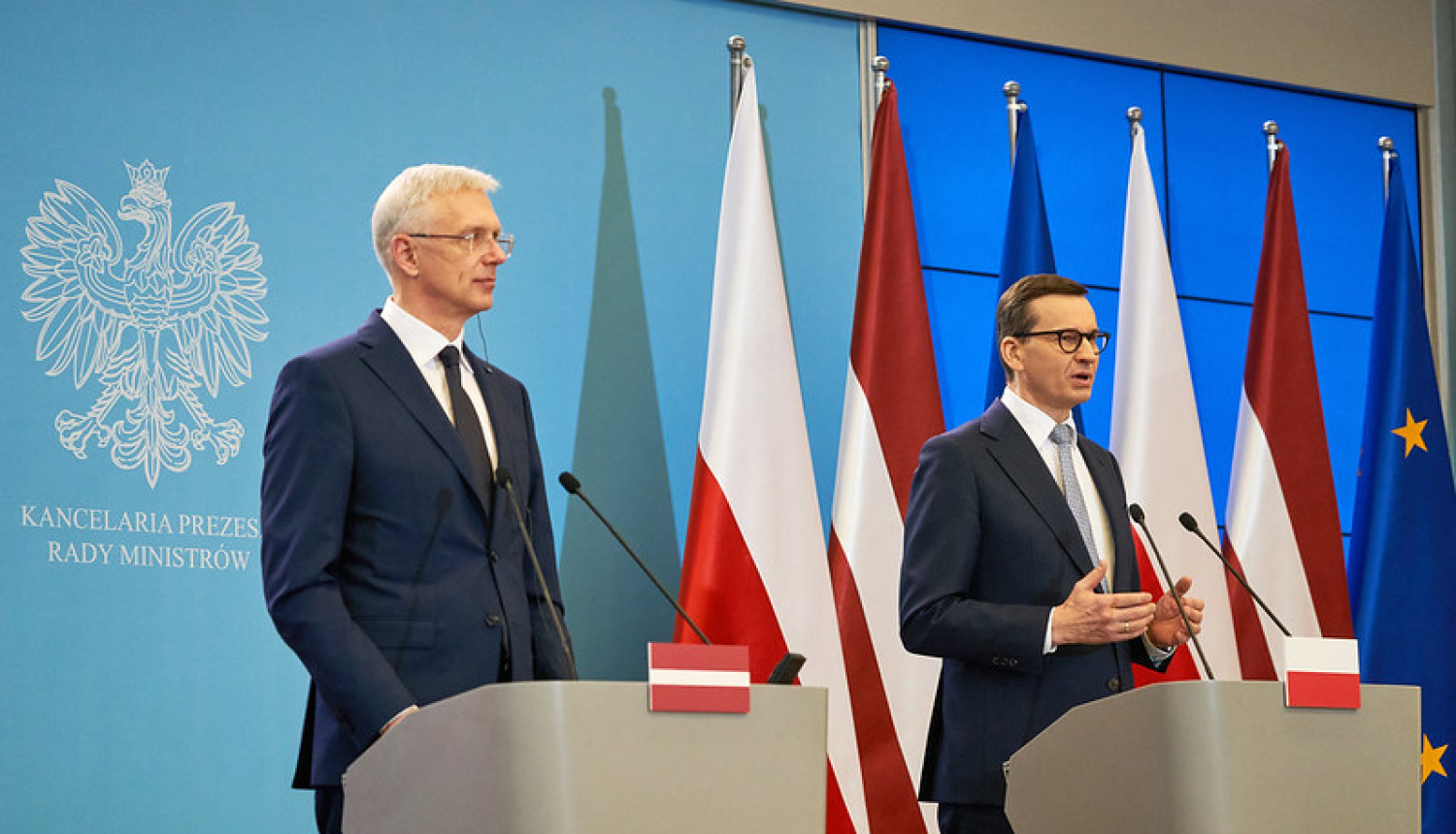 Ministru prezidents Krišjānis Kariņš tiekas ar Polijas premjerministru Mateušu Moravecki 