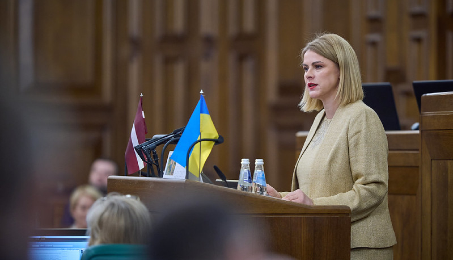Ministru prezidente Evika Siliņa Sniedz runu Saeimā