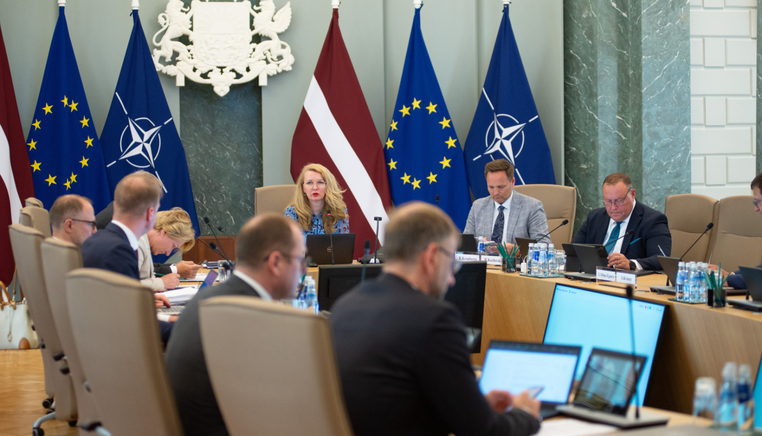 Tieslietu ministre Inese Lībiņa-Egnere vada Ministru kabineta sēdi