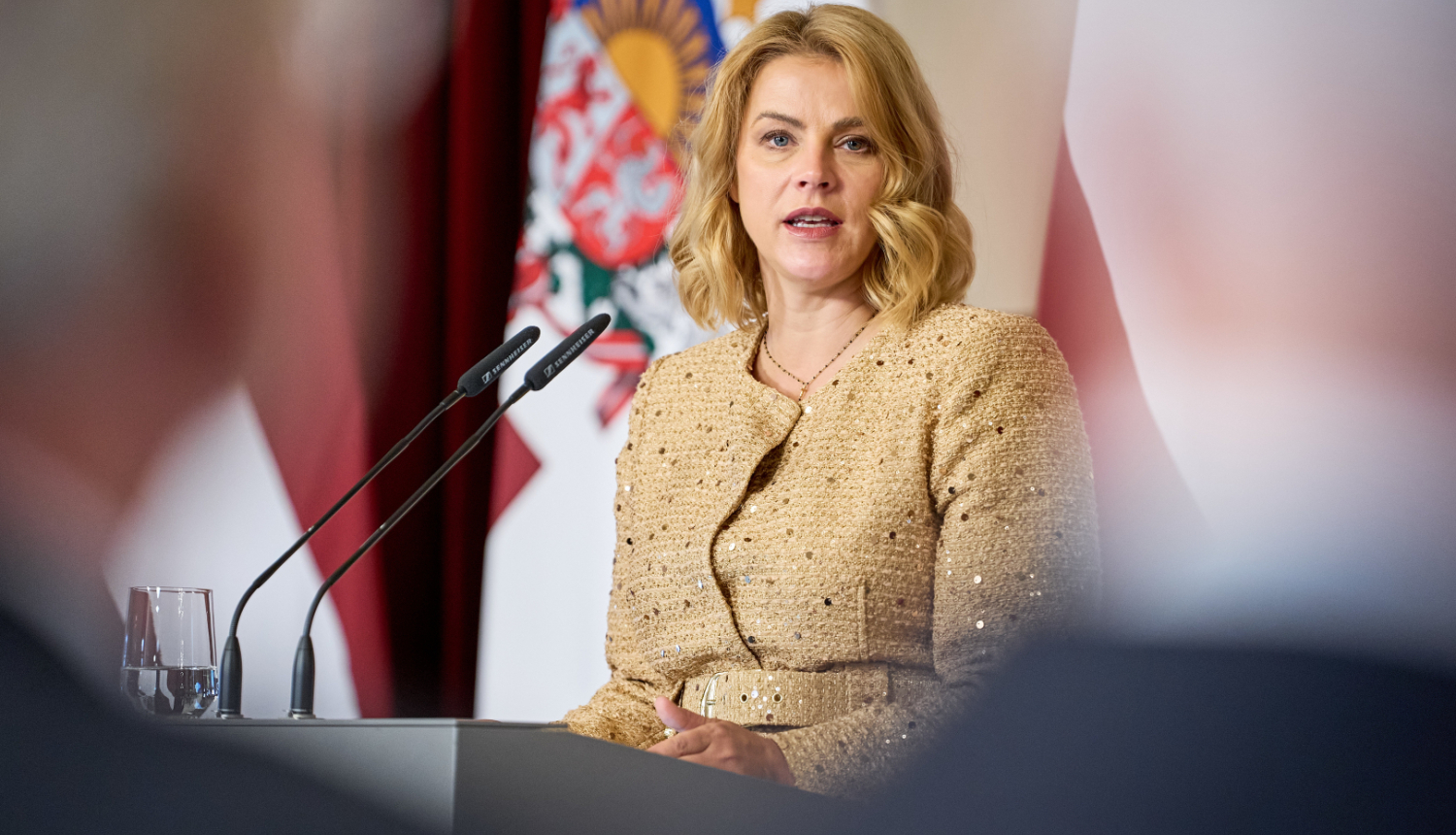 Ministru prezidente piedalās Valstiskuma balvas pasniegšanas ceremonijā