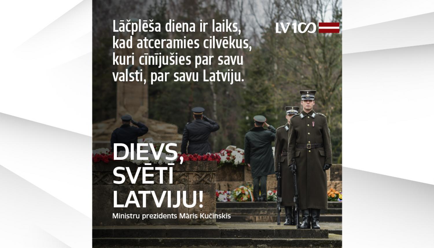 Ministru prezidenta Māra Kučinska apsveikums Lāčplēša dienā