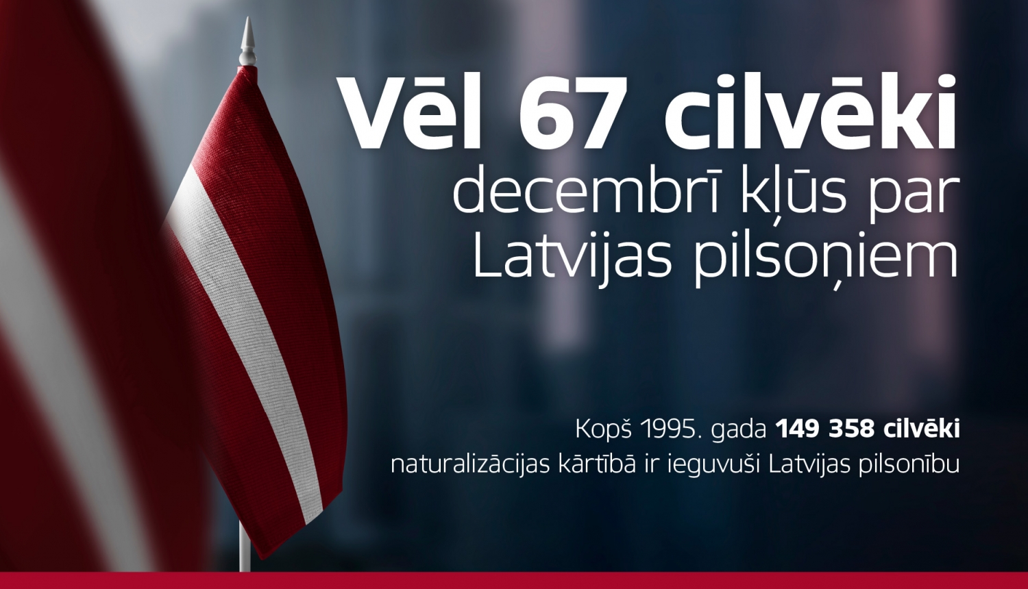 Teksts: 67 cilvēki decembrī kļūs par Latvijas pilsoņiem