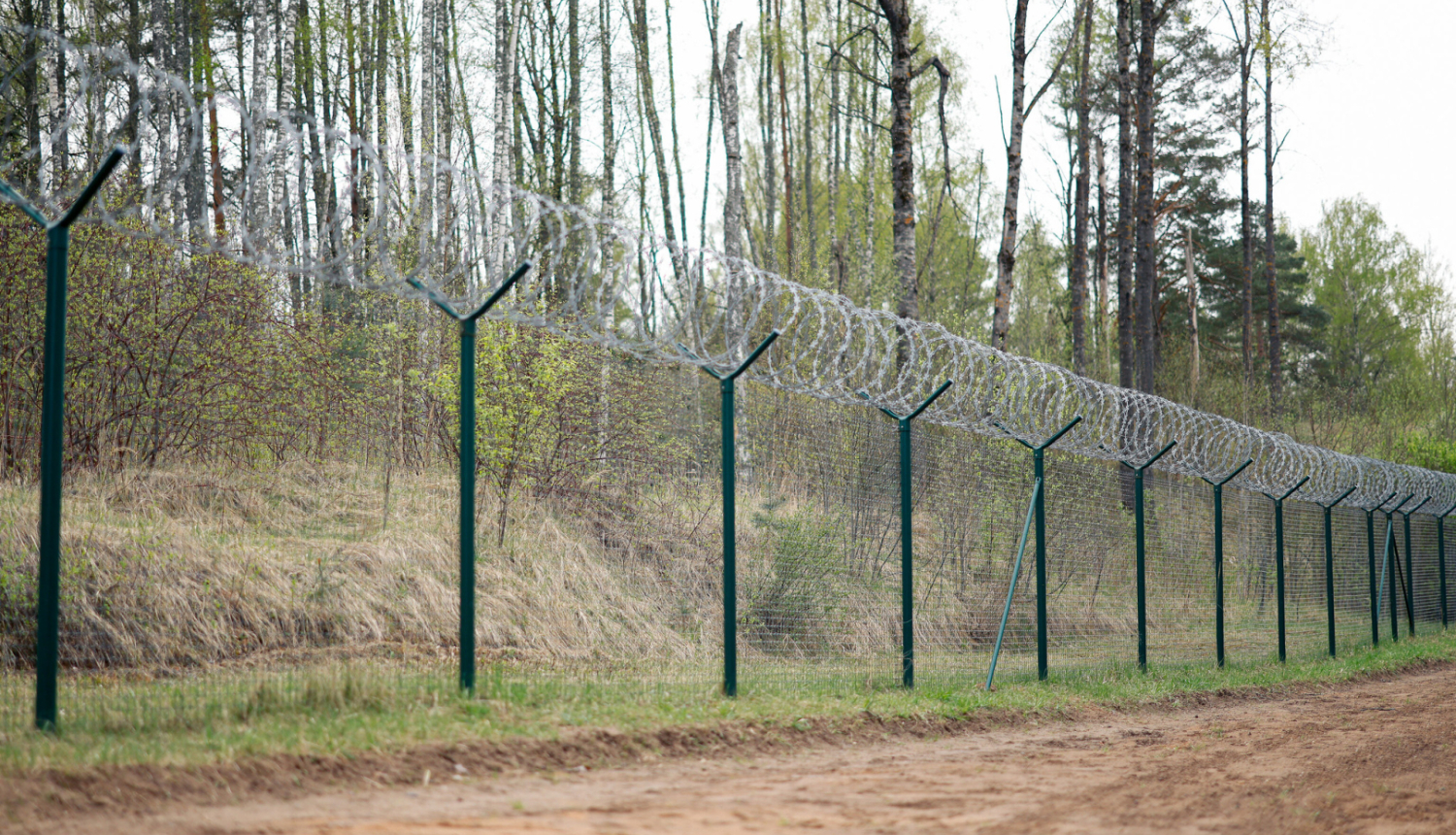 Izbūvētais žogs uz Latvijas austrumu robežas