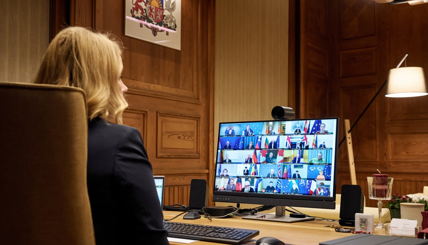 Ministru prezidente Evika Siliņa piedalās labas gribas koalīcijas valstu līderu videosarunā par atbalstu Ukrainai