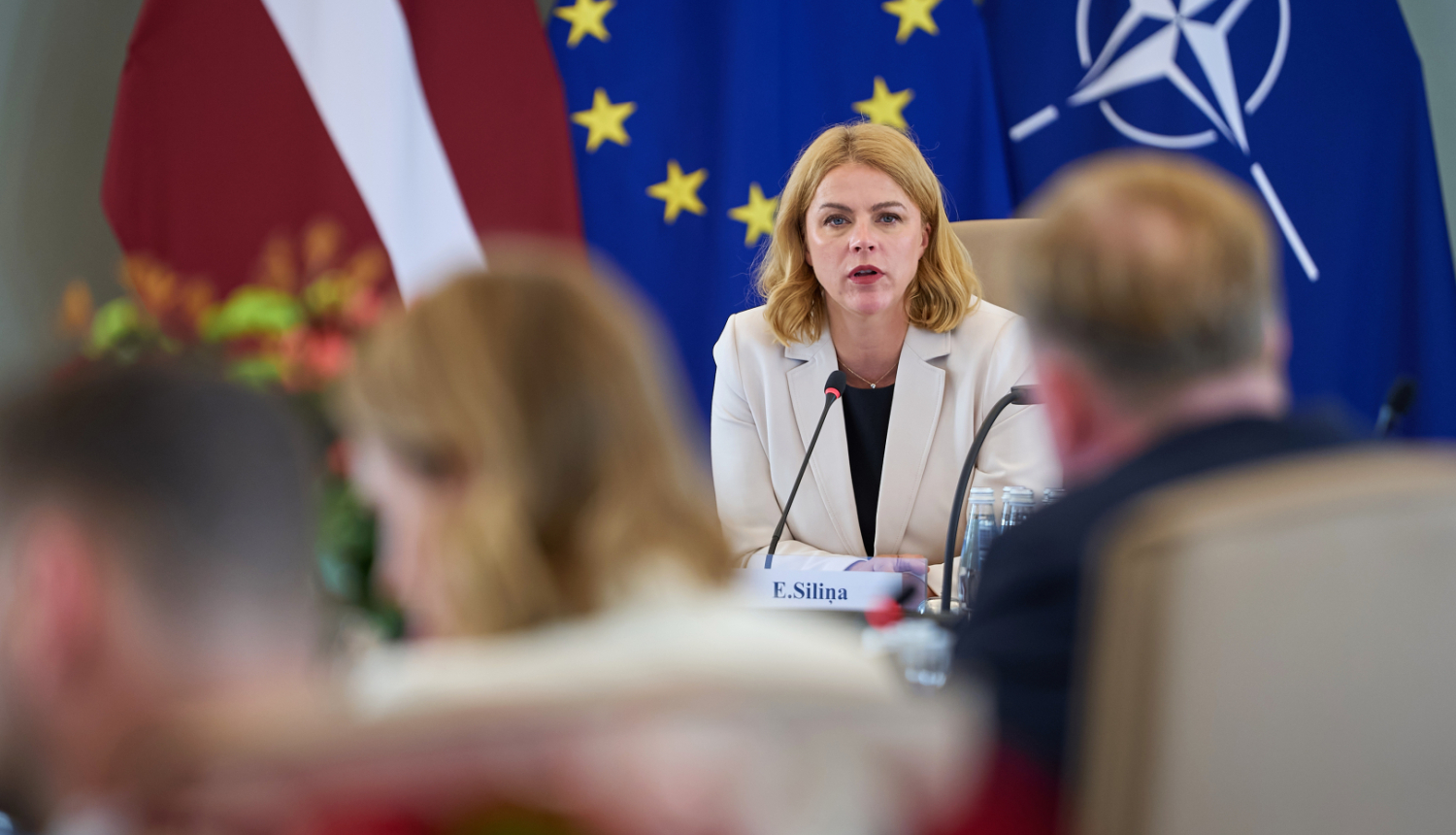 Ministru prezidente Evika Siliņa vada valdības sēdi