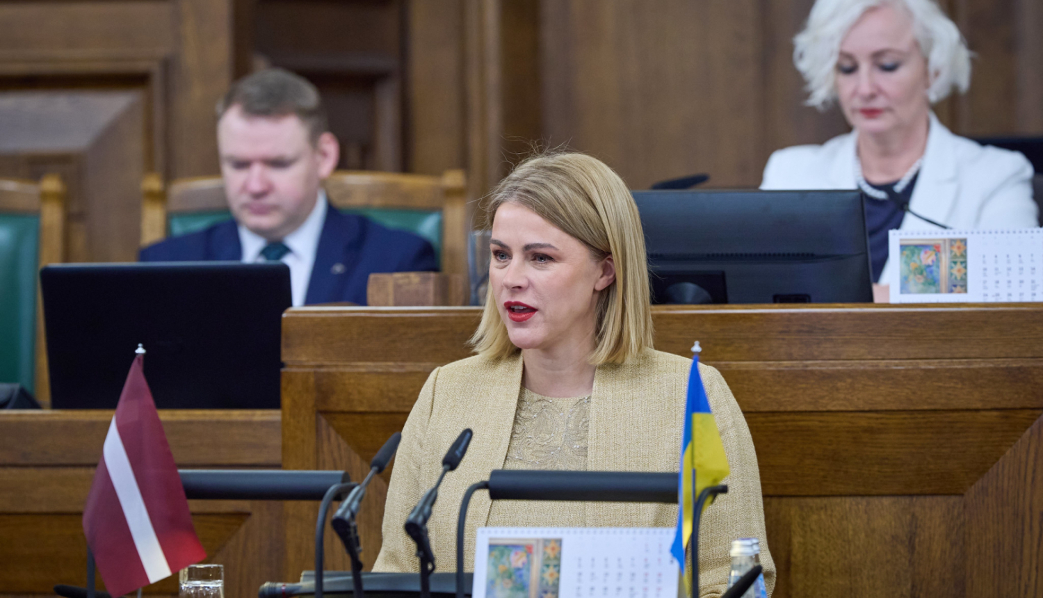 Ministru prezidente Evika Siliņa piedalās Saeimas sēdē