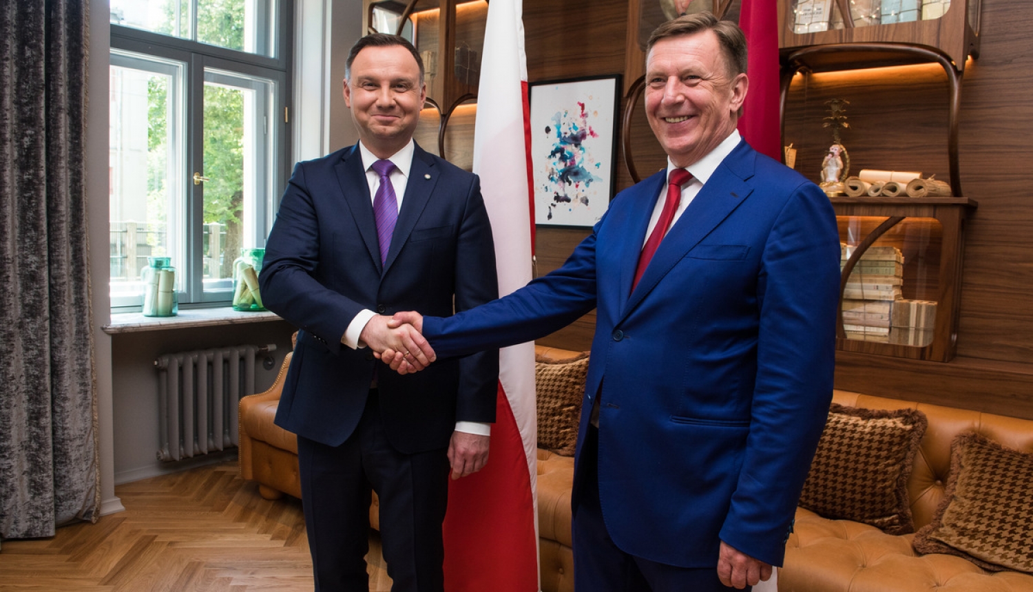 Ministru prezidents sarunā ar Polijas prezidentu atzinīgi novērtē Polijas ieguldījumu Baltijas reģiona drošībā