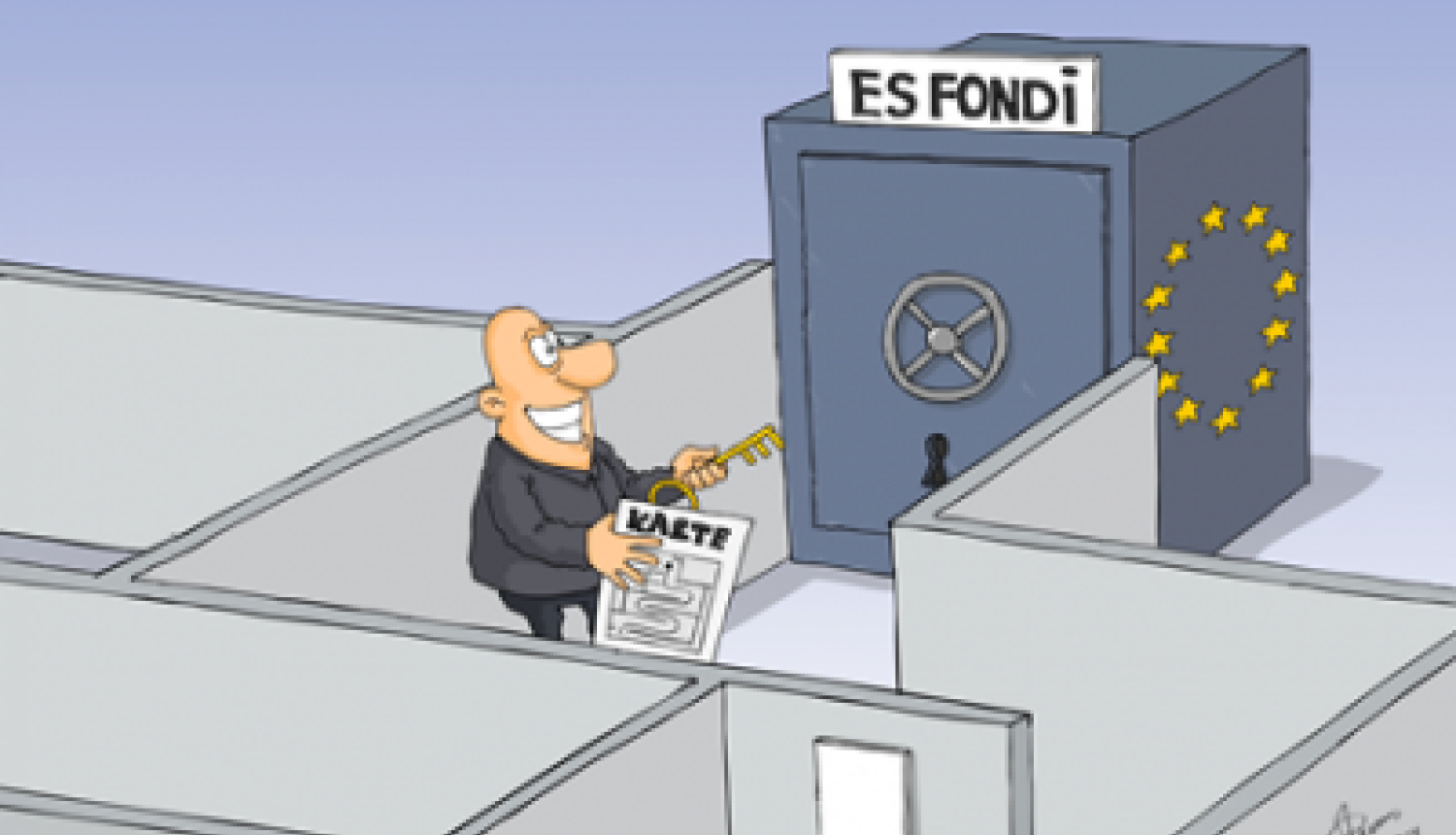 karikatūra ES fondi