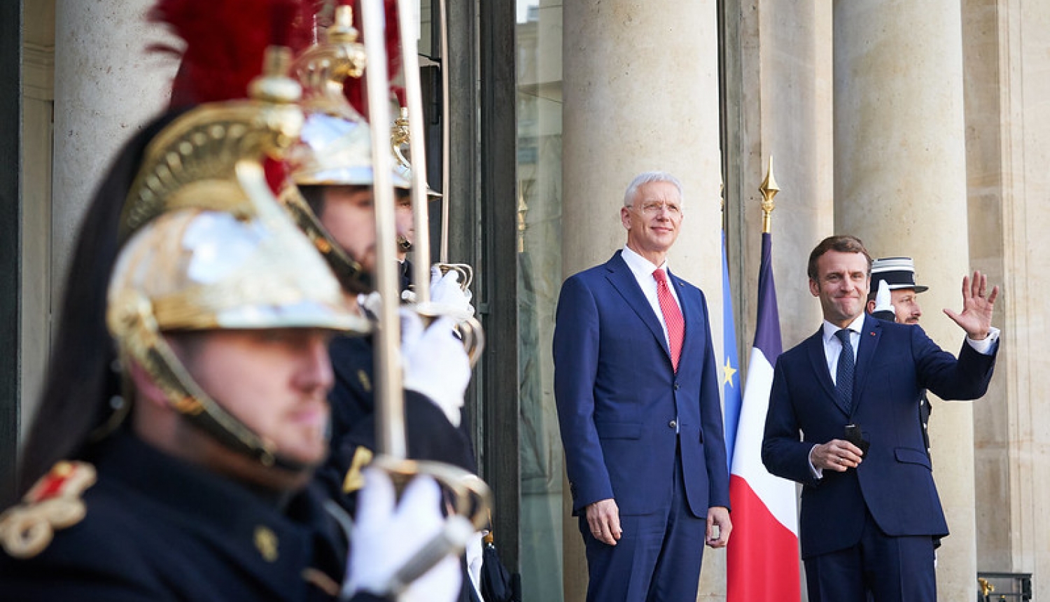 Ministru prezidents Krišjānis Kariņš tiekas ar Francijas prezidentu Emanuelu Makronu (Emmanuel Macron) 