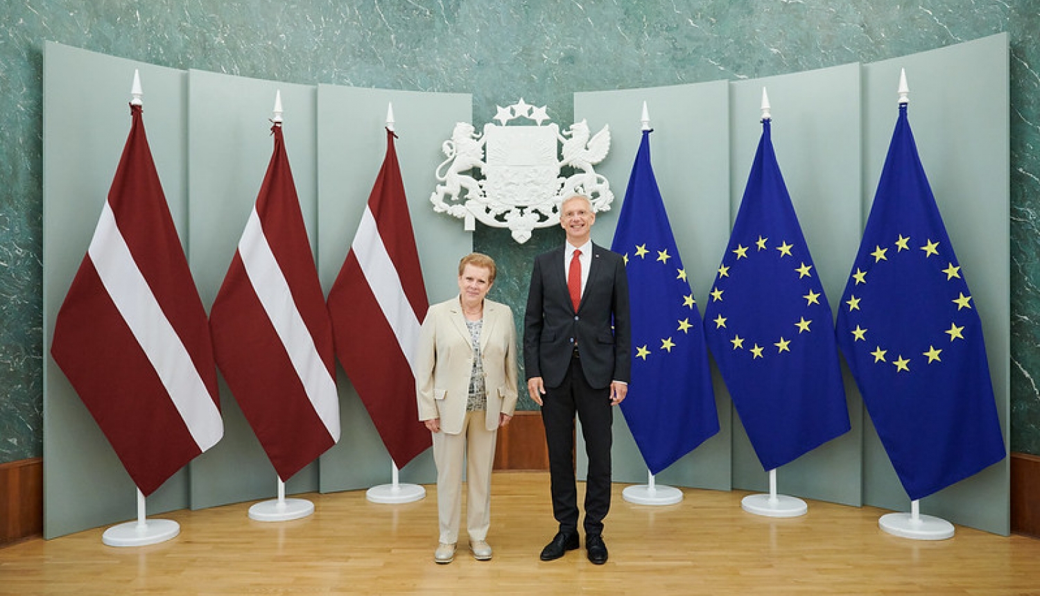 Krisjānis Kariņš un Katerina Trautmane
