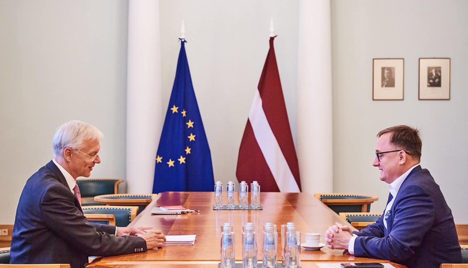 Foto: Ministru prezidents Krišjānis Kariņš un Latvijas Bankas prezidents Mārtiņš Kazāks