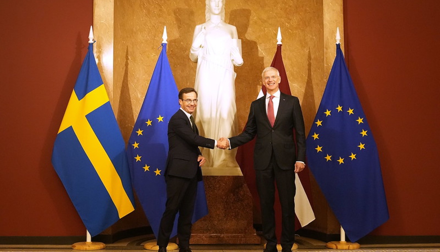 Ministru prezidents Krišjānis Kariņš un Zviedrijas premjerministrs Ulfs Kristersons