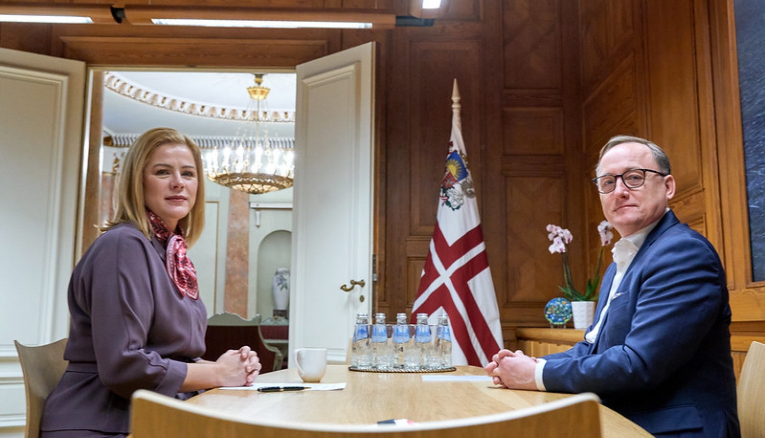 Ministru prezidente Evika Siliņa tiekas ar Latvijas Bankas prezidentu Mārtiņu Kazāku