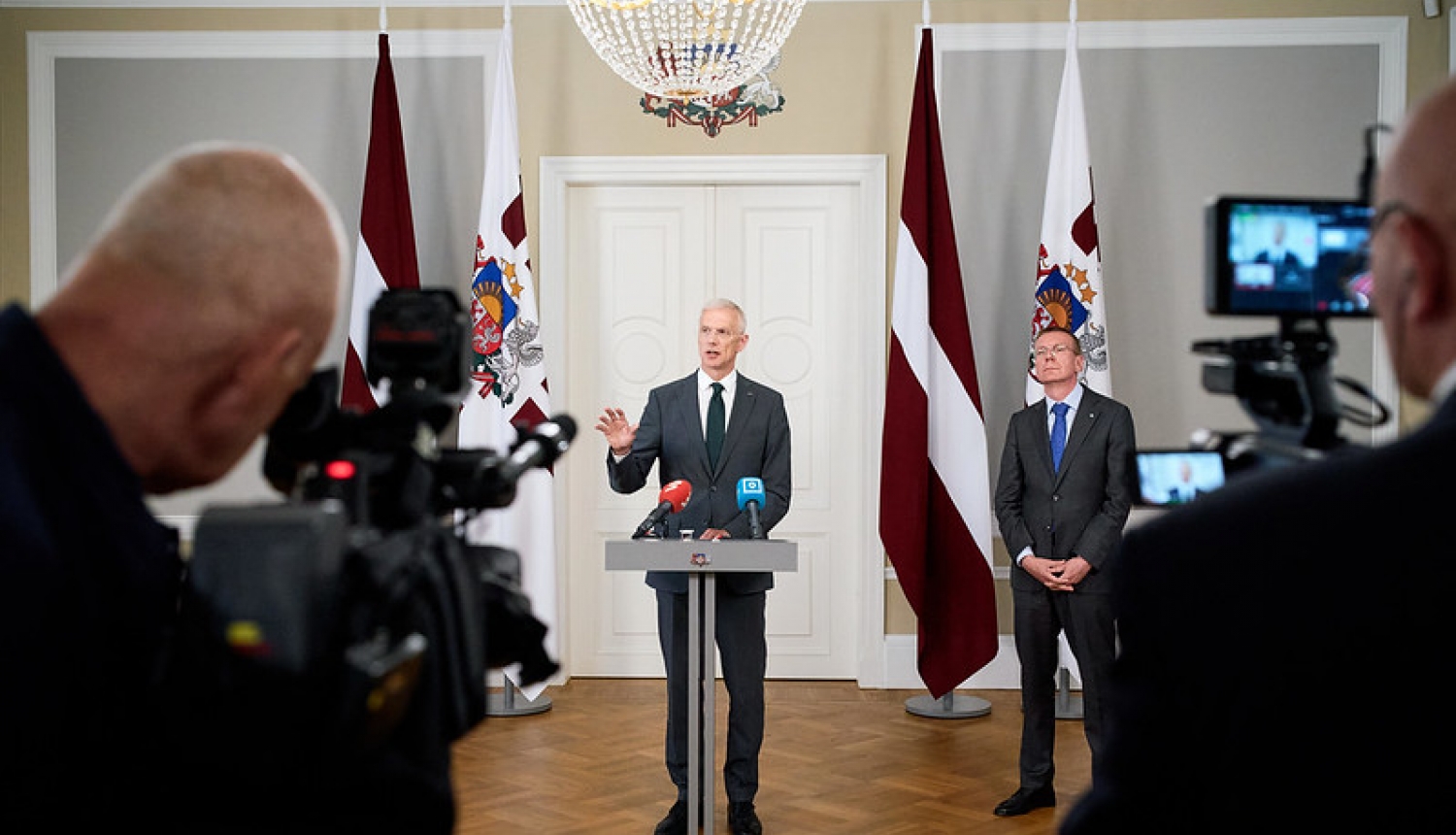 Ministru prezidents Krišjānis Kariņš un Valsts prezidents Edgars Rinkēvičs