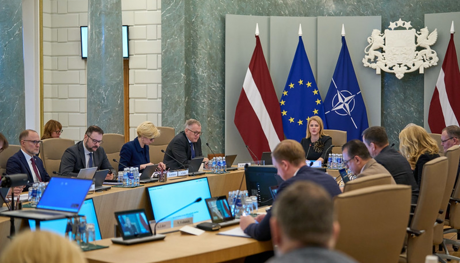 Ministru prezidente Evika Siliņa vada valdības sēdi