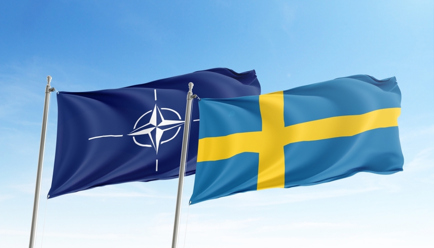 NATO un Zviedrijas karogi