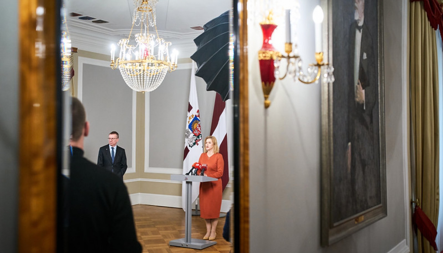 Ministru prezidente Evika Siliņa un Valsts prezidents Edgars Rinkēvičs Rīgas pilī. 